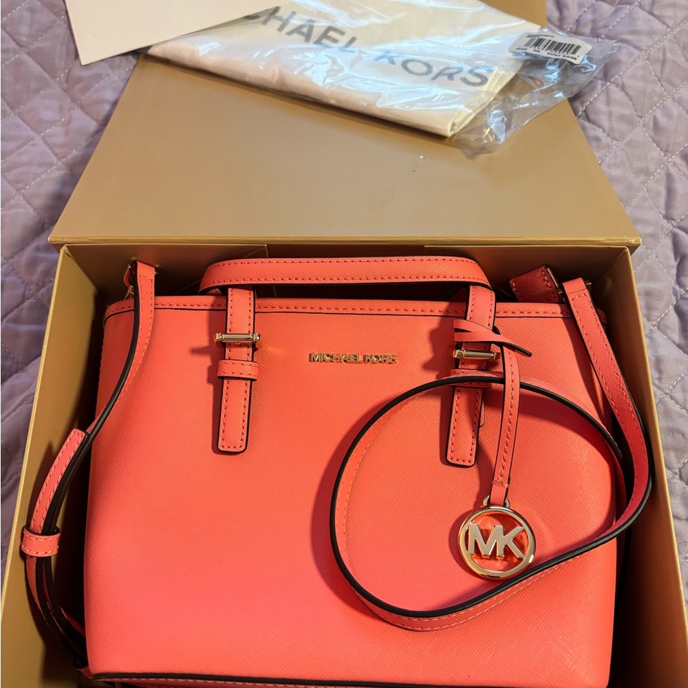 Michael Kors Bright Coral Satchel